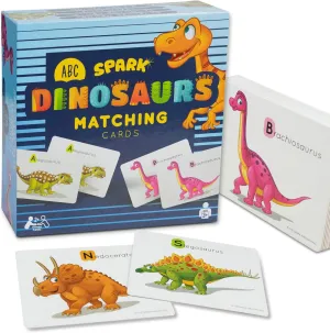 SPARK INNOVATIONS Dinosaur Picture Cards Memory Game, ABC Game, Dinosaur Matching Cards, Childrens Dinosaur Games for Kids 3 and Up, Educational Preschool Must Have