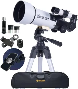 SpectrumOI Telescope for Kids & Adults - Astronomy Gift, 70mm Aperture Refractor with Carry Bag & Phone Holder