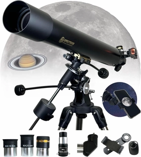 SpectrumOI 80mm Telescope for Kids 8-12 Telescope for Adults Astronomy Gifts - Premium EQ Refractor Telescope with Aspherical Eyepiece
