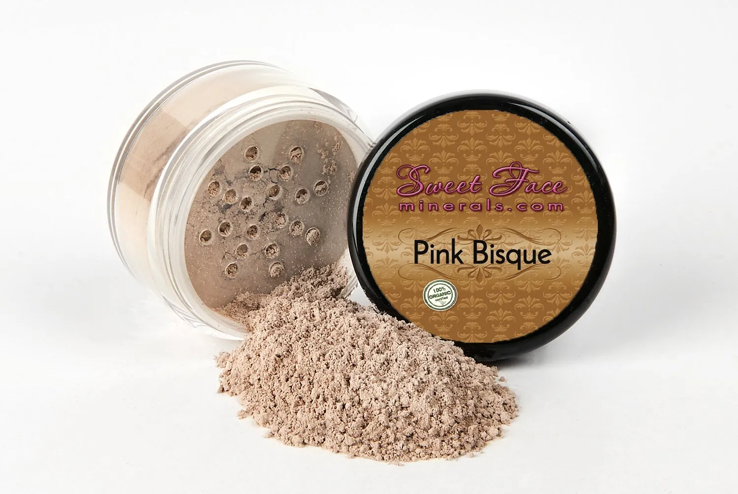 STARTER SET w/SETTING SPRAY MIST (PINK BISQUE) Mineral Makeup Kit Bare Face Matte Sheer Foundation Cover