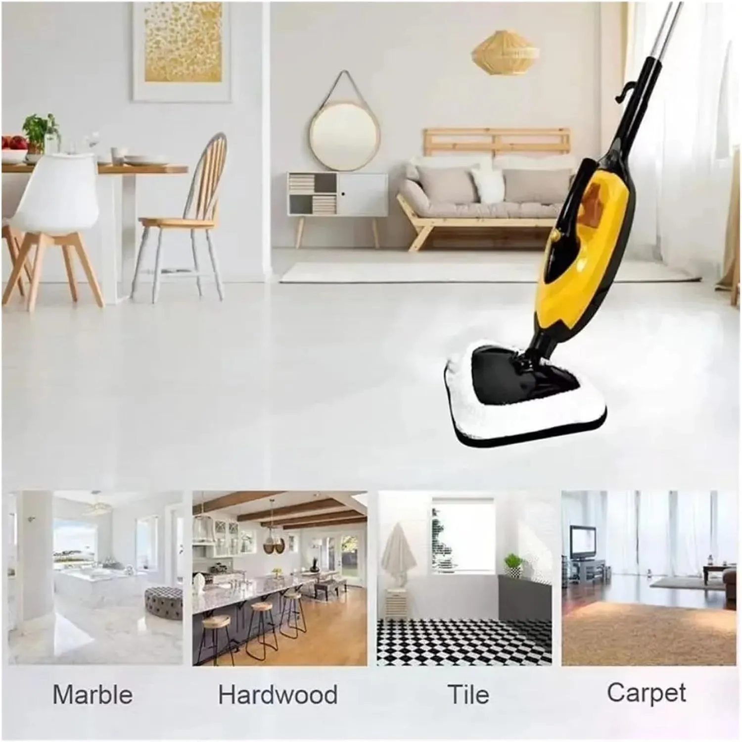 Steam Mop Pads Replacement Pads Accessories Steam Mop，Compatible for Steamboy X5 H20 S302 S001 SKG 1500W(6 PCS)