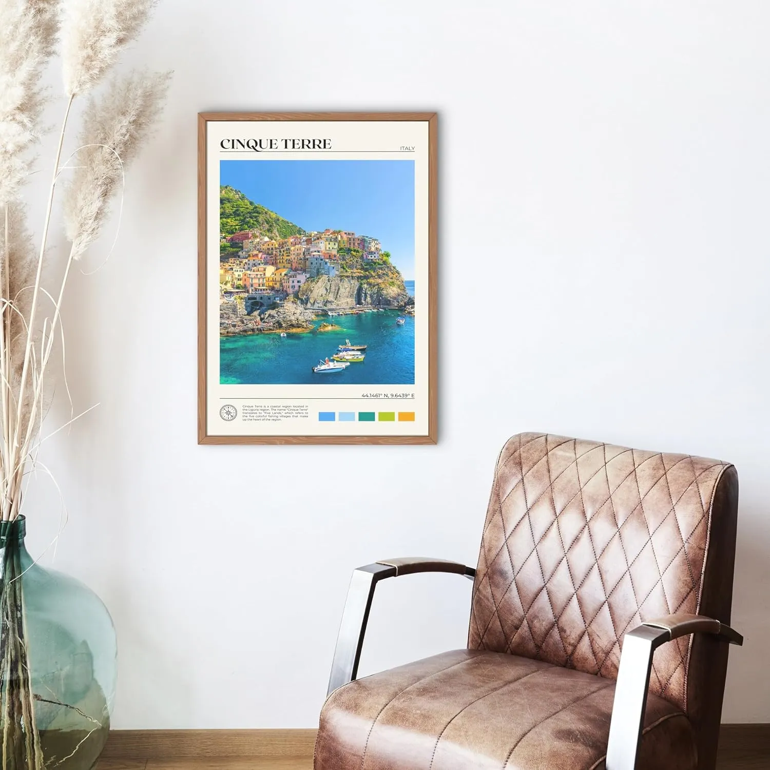 StudioUBILA Cinque Terre Wall Art Poster, Decorative Cityscape Landscape Art Prints, Home Decor Wall Art Print for Bedroom Living Room Kitchen Decorations, Unframed