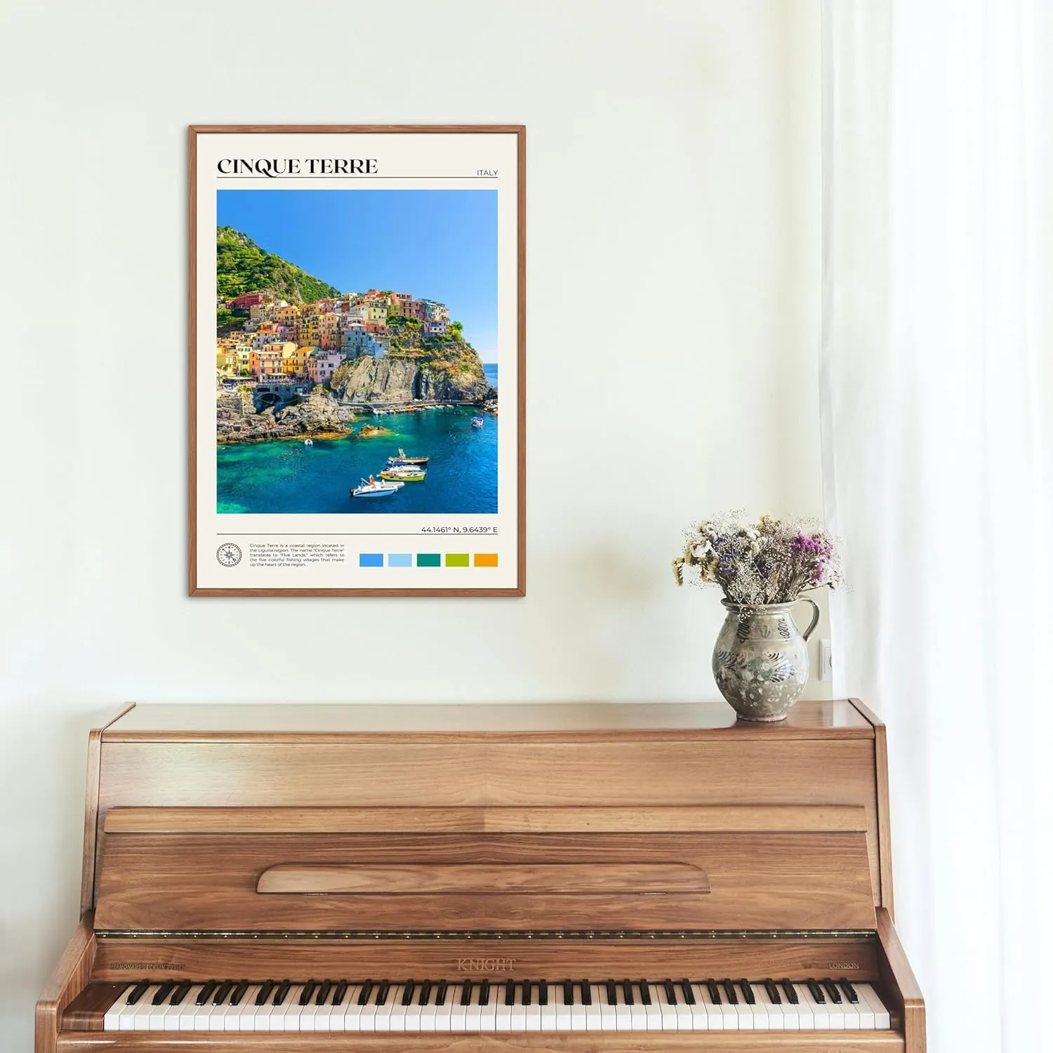 StudioUBILA Cinque Terre Wall Art Poster, Decorative Cityscape Landscape Art Prints, Home Decor Wall Art Print for Bedroom Living Room Kitchen Decorations, Unframed