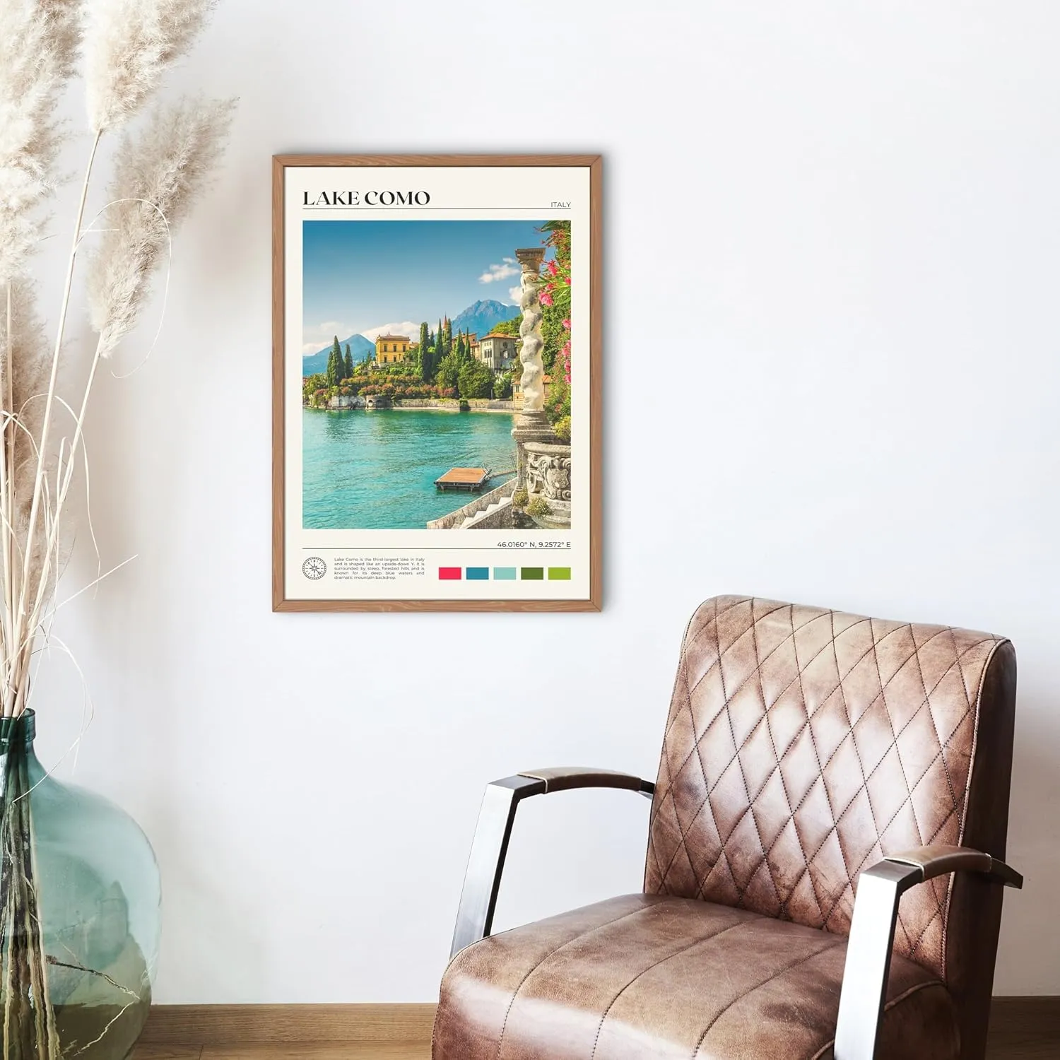 StudioUBILA Lake Como Wall Art Poster, Decorative Cityscape Landscape Art Prints, Home Decor Wall Art Print for Bedroom Living Room Kitchen Decorations, Unframed