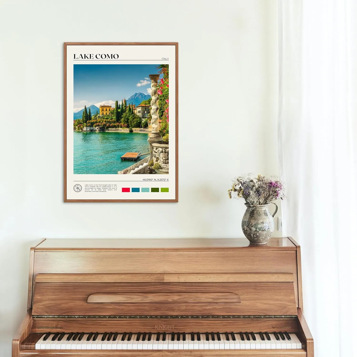 StudioUBILA Lake Como Wall Art Poster, Decorative Cityscape Landscape Art Prints, Home Decor Wall Art Print for Bedroom Living Room Kitchen Decorations, Unframed