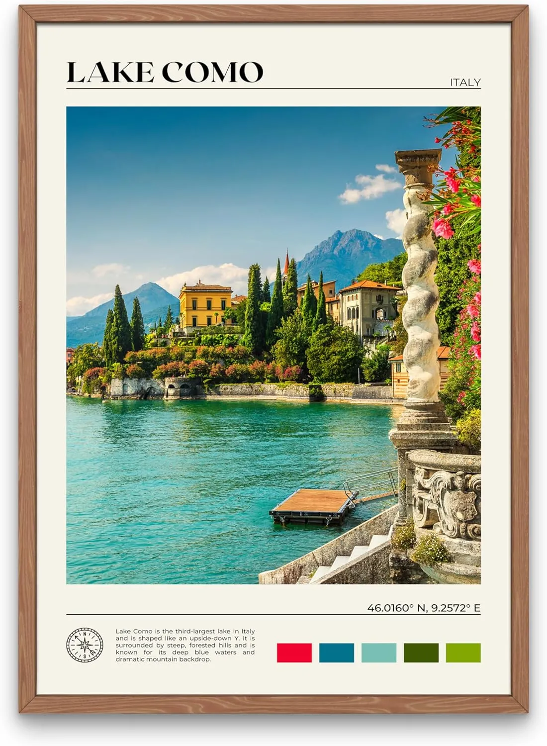 StudioUBILA Lake Como Wall Art Poster, Decorative Cityscape Landscape Art Prints, Home Decor Wall Art Print for Bedroom Living Room Kitchen Decorations, Unframed