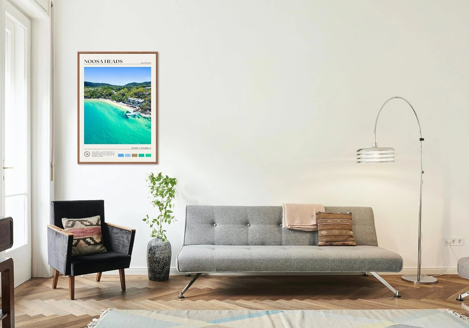 StudioUBILA Noosa Heads Wall Art Poster, Decorative Cityscape Landscape Art Prints, Home Decor Wall Art Print for Bedroom Living Room Kitchen Decorations, Unframed