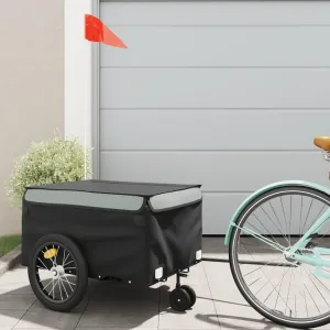Sturdy Bike Trailer for Transport, Heavy Load Capacity of 99.2 lb, Groceries, Tools, and More, Black and Gray