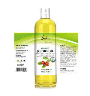 SULU ORGANICS 100% Pure Organic Unrefined Golden Jojoba Oil 16 Oz (Ounces)