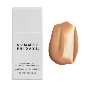 Summer Fridays Sheer Skin Tint - Skin Tint with Hyaluronic Acid - Helps Diminish Uneven Skin Tone - Sheer to Light Coverage - Shade 5 - Medium with Warm Neutral Undertones (1 Fl Oz)
