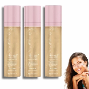 Sunglaze Sheer Setting Mist Sunscreen SPF 50, Broad Spectrum Shimmering Body Oil Mist, Hydrating Makeup-Friendly Glow Spray, Reef-Safe, Non-Greasy & Fast-Absorbing for Face & Body