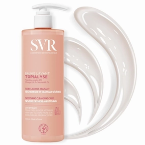SVR Topialyse Cleansing Balm for Dry Itchy & Sensitive Skin With Niacinamide. Fragrance-free, Soothing Face & Body Wash. 24hr Nourishing Protective Cleanser, 13.5 fl.oz.