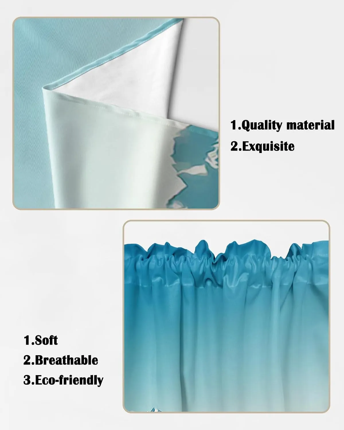 Swag Curtain Valance for Kitchen, Natural Snowy Mountain Landscape Mountain Range Photo Blue Window Treatment Rod Pocket Bedroom Tier Curtains for Bathroom Farmhouses 36"x63"x2