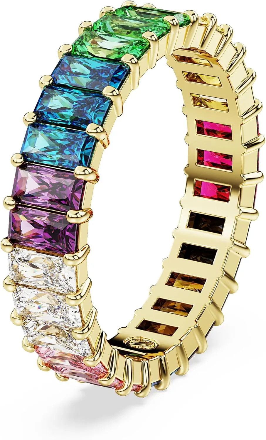 Swarovski Matrix Crystal Ring Collection, Pink Crystal, Rose Gold-Tone Finish