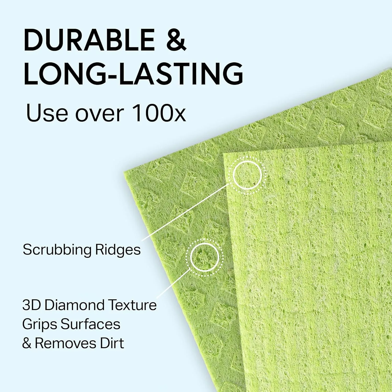 Swedish Dishcloth Cellulose Sponge Cloths – Bulk 10 Pack of Eco-Friendly No Odor Reusable Cleaning Cloths for Kitchen – Absorbent Dish Cloth Hand Towel (10 Dishcloths – Assorted)