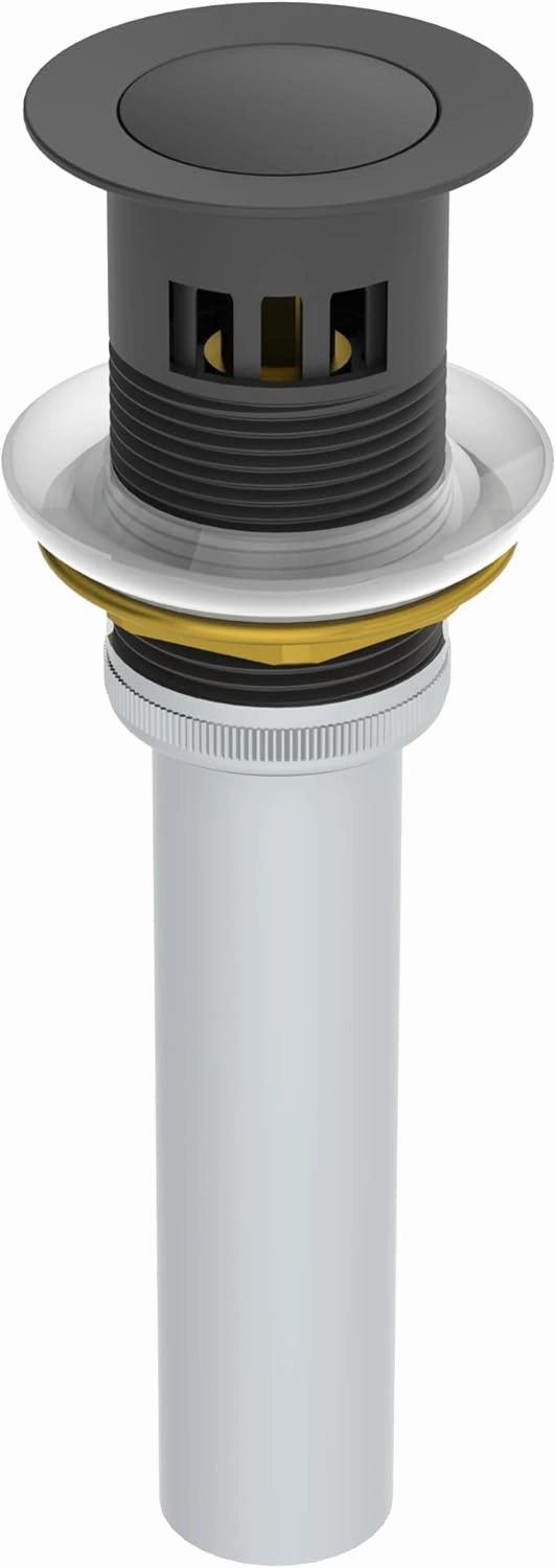 Symmons Dia Widespread Two-Handle Bathroom Faucet with Push Pop Drain Assembly in Matte Black (1.0 GPM), Large