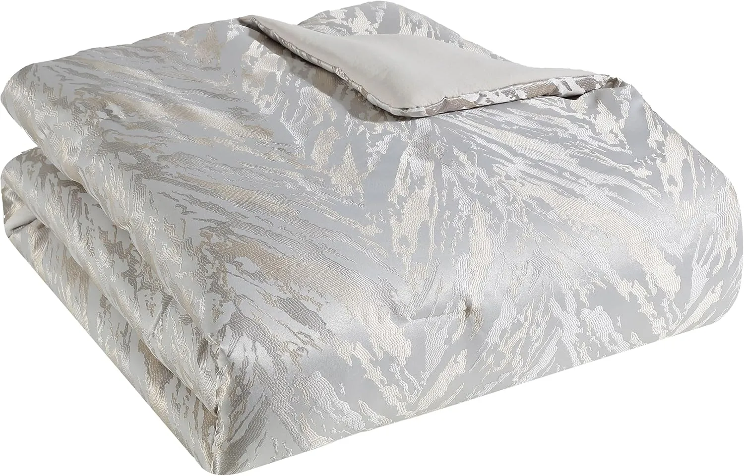 TAHARI Home - Comforter Set, Jacquard 5-Piece Bedding with Matching Shams & Decorative Pillows, Ideal for All Seasons (Halston Taupe, Queen)