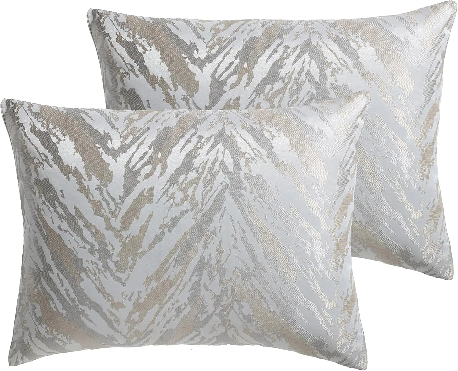 TAHARI Home - Comforter Set, Jacquard 5-Piece Bedding with Matching Shams & Decorative Pillows, Ideal for All Seasons (Halston Taupe, Queen)
