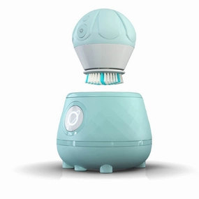 Tao Clean Ona Diamond Orbital Facial Brush and Cleansing Station – Robin's Egg Blue – Electric Face Cleansing Brush with Ergonomic Handle, Dual Speed Settings, 2 Piece Set, (BA-0201-RBE-US)