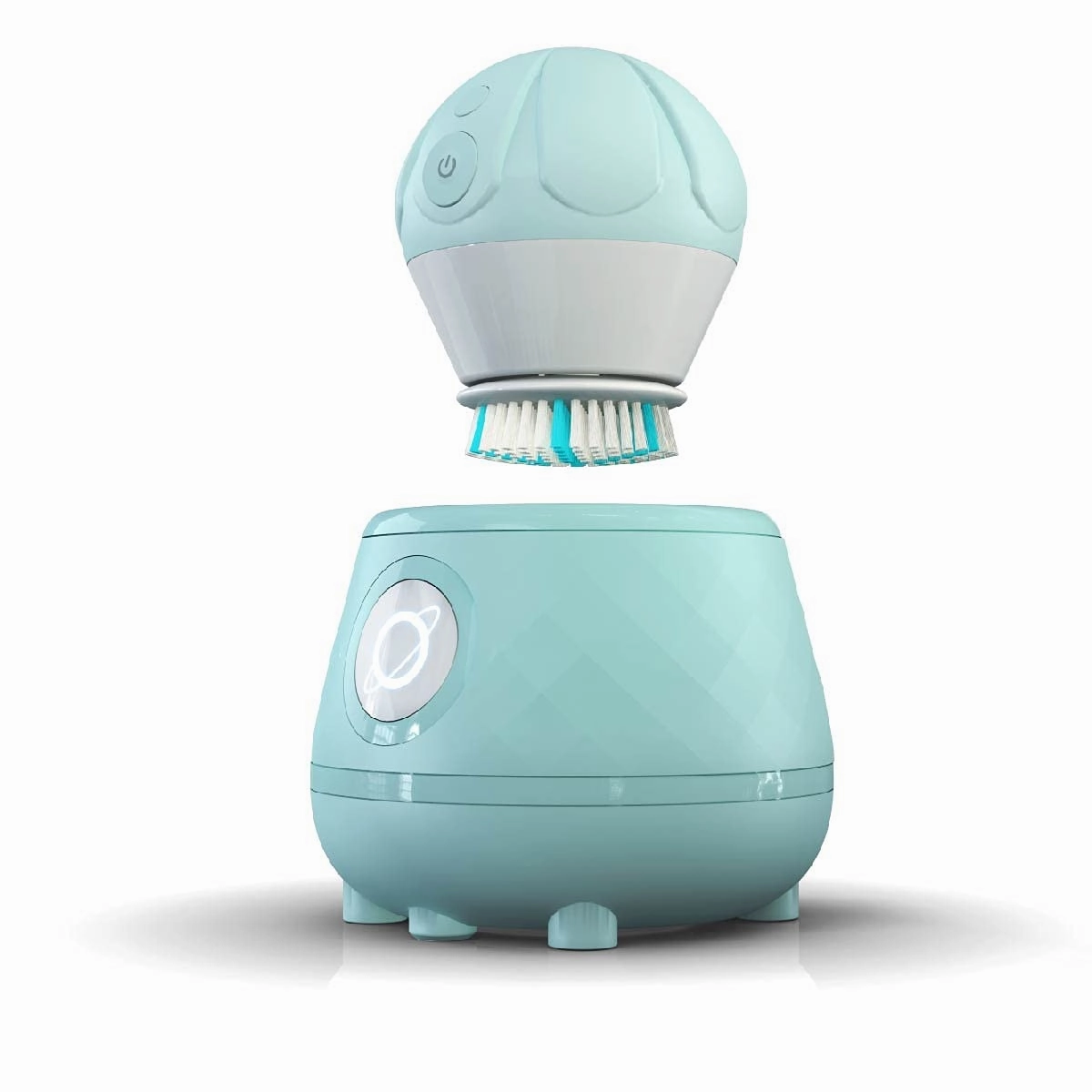 Tao Clean Ona Diamond Orbital Facial Brush and Cleansing Station – Robin's Egg Blue – Electric Face Cleansing Brush with Ergonomic Handle, Dual Speed Settings, 2 Piece Set, (BA-0201-RBE-US)