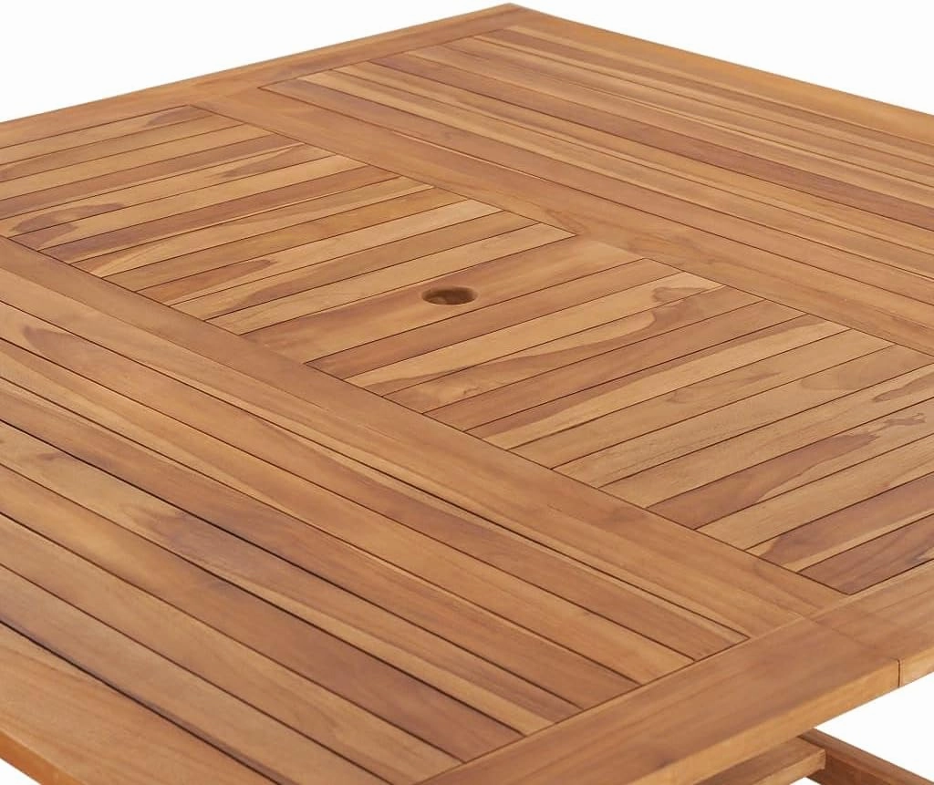 Teak Wood Outdoor Table for Dining, Camping, Picnic, Kitchen - 59.1"x59.1"x29.9" - Durable Furniture, Side Tables