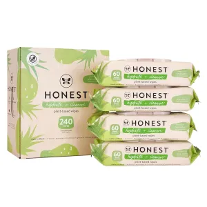 The Honest Company Hydrate   Cleanse Naturally Scented Wipes | Cleansing Multi-Tasking Wipes | 99% Water, Plant Based, Hypoallergenic | Aloe   Cucumber, 240 Count