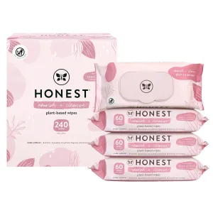 The Honest Company Nourish   Cleanse Naturally Scented Wipes | Cleansing Multi-Tasking Wipes | 99% Water, Plant Based, Hypoallergenic | Sweet Almond, 240 Count