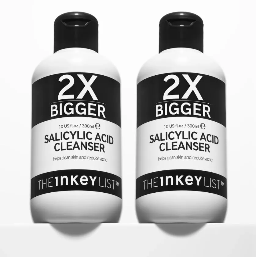 The INKEY List Supersize Salicylic Acid Cleanser Duo, Clear
