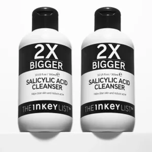 The INKEY List Supersize Salicylic Acid Cleanser Duo, Clear