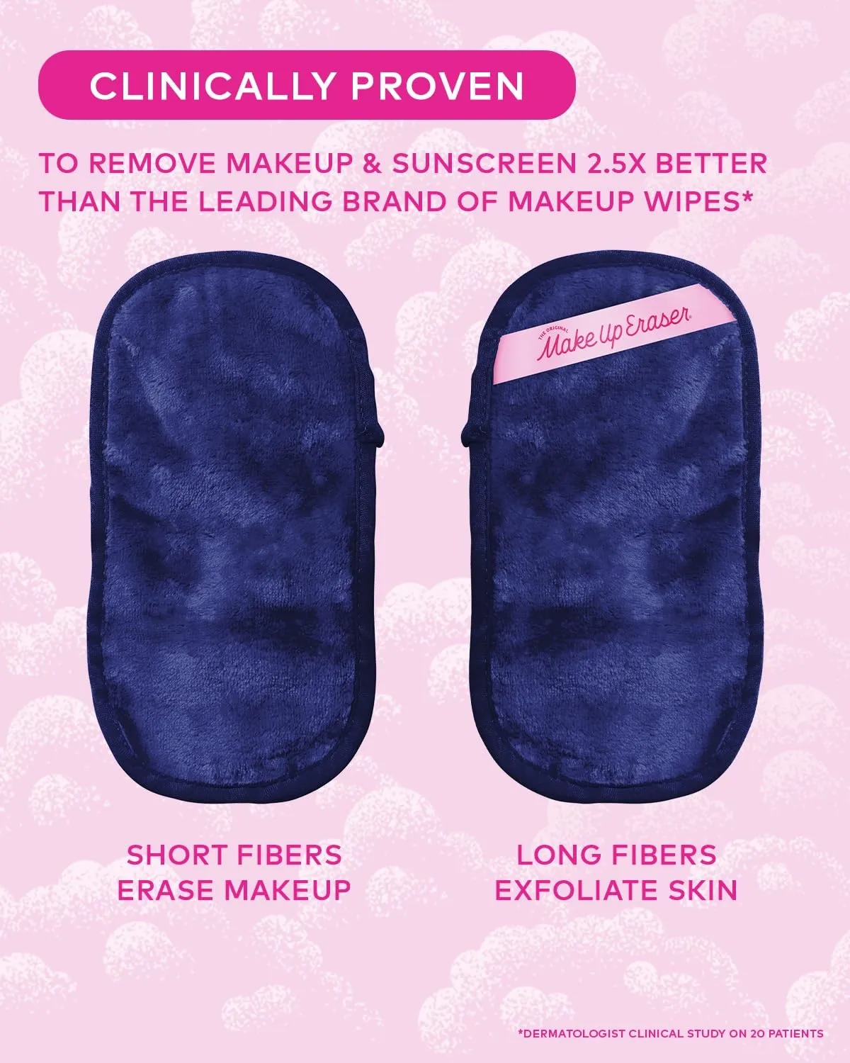 The Original MakeUp Eraser, Mini PRO 3pk, Erase All Makeup With Just Water, Including Waterproof Mascara, Eyeliner, Foundation, Lipstick, Sunscreen and More! Nutcracker, 3ct.