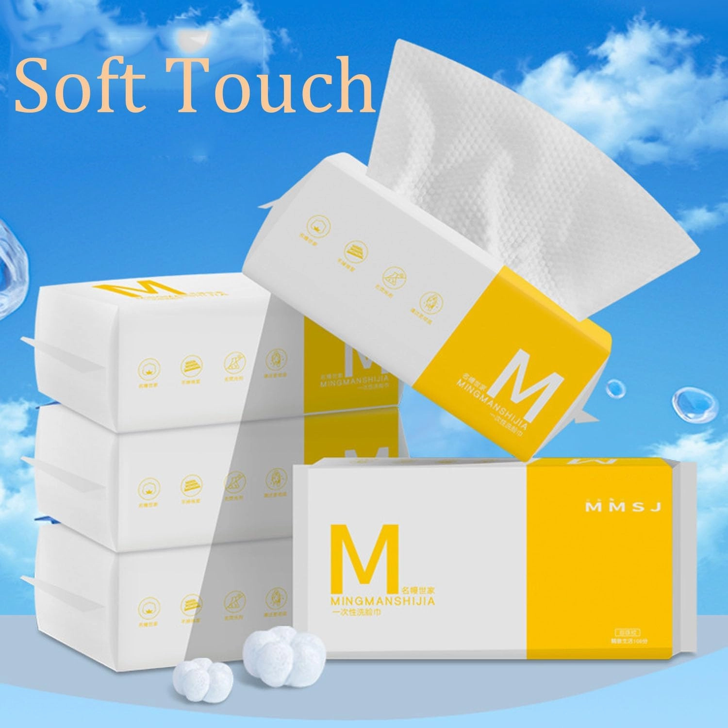 The Super Absorbent Daily Clean Towel,Super Absorbent Daily Clean Towel,Facial Cotton Tissue,100% Soft Dry Wipes,Disposable Face Towels For Drying Face (5PCS)