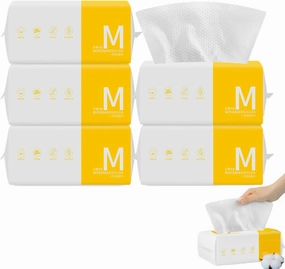 The Super Absorbent Daily Clean Towel,Super Absorbent Daily Clean Towel,Facial Cotton Tissue,100% Soft Dry Wipes,Disposable Face Towels For Drying Face (5PCS)