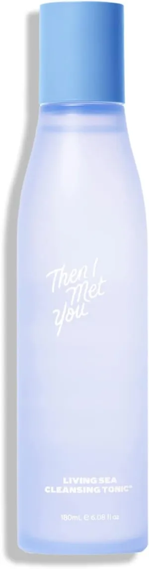 Then I Met You Living Sea Cleansing Tonic, Face Toner & Makeup Remover Micellar Water with Deep Sea Water, Papaya Enzymes & Licorice Root, Vegan & Clean Skincare, 6.08 oz