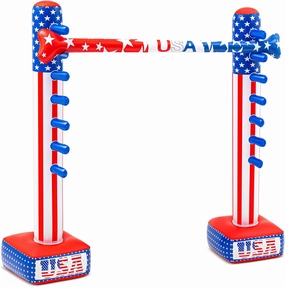 Threan 4th of July Inflatable Limbo Game Patriotic Independence Day Party Game Red White Blue Star USA American Flag Inflatable Limbo for Adults Indoor Outdoor Yard Memorial Veterans Labor Day