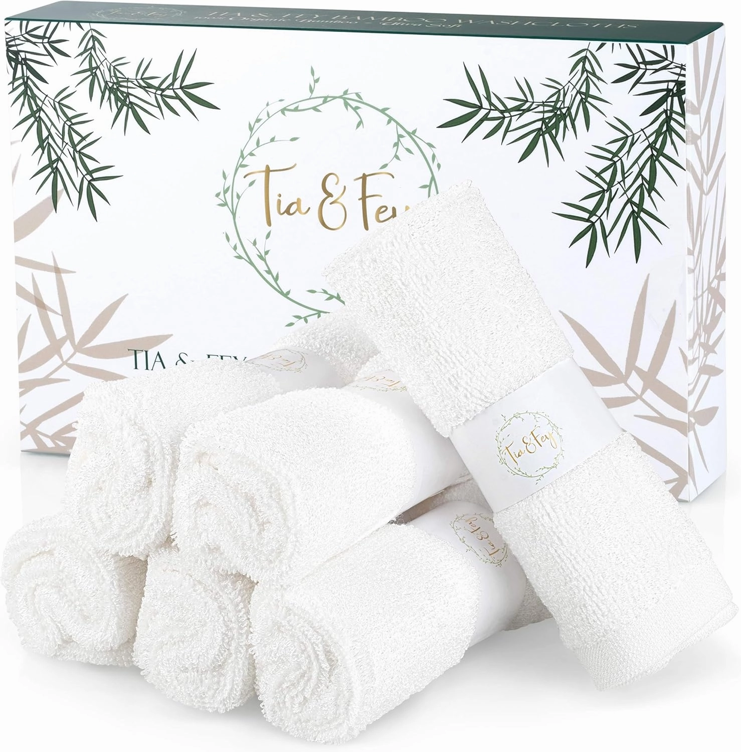 Tia & Fey Face Cloth Soft Wash Cloths for Face Set of 6 Face Towel Gentle on Sensitive Skin Women Makeup Remover Reusable Washcloths 10 x 10 (Grey)