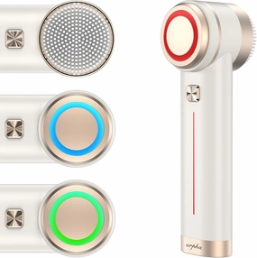 Titanium Ion Skincare Enhancer & Silicone Sonic Face Scrubber, for Skin Tightening, Brightening, Gentle Deep Cleanse, Mindful Glow Up, Only 135g, IPX7 Waterproof (Beige)