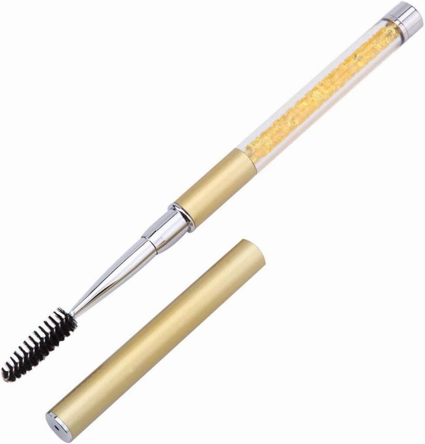 Tool Pen Reusable Spooler Mascara Eyelash Cosmetic Makeup Brush Wand Applicator Brush(Yellow)