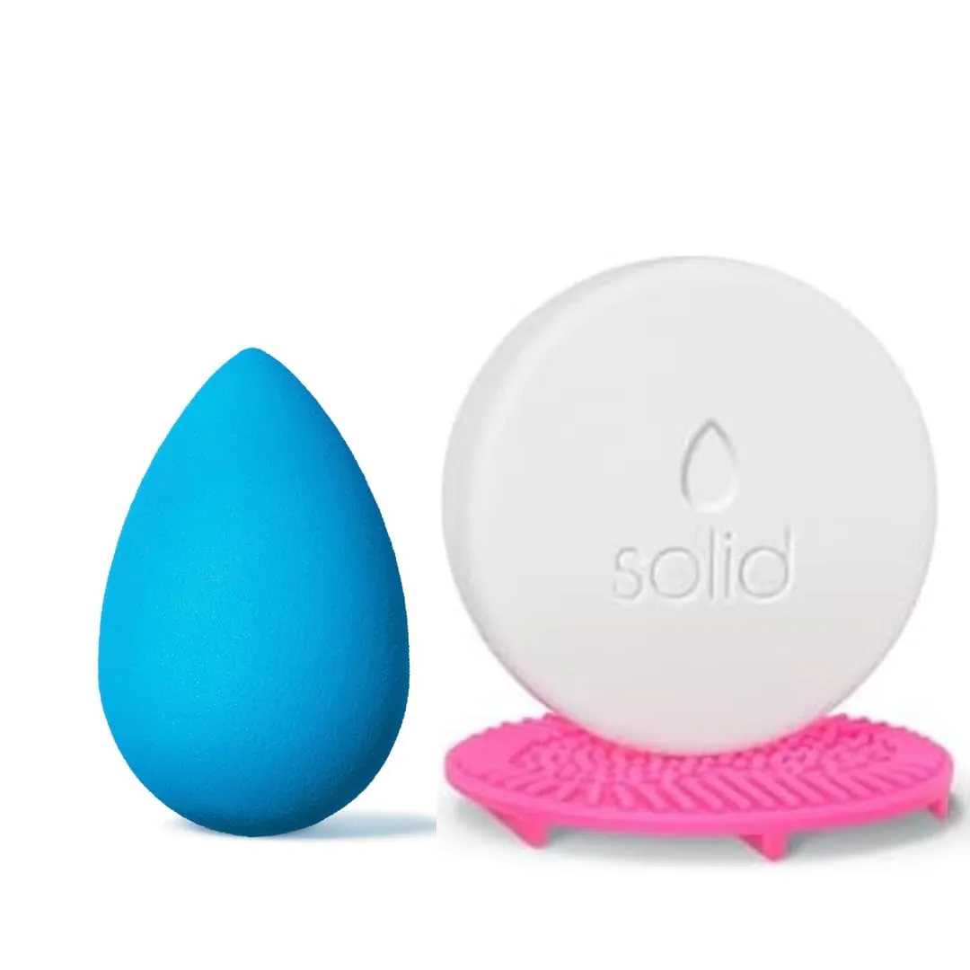 Topaz Beauty Blender Makeup Sponge & Blendercleanser Solid Sponge & Brush Cleanser   Silicone Scrub Mat