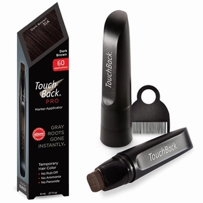 TouchBack PRO Dark Brown Gray Root Touch Up Marker Applicator - Real Hair Color