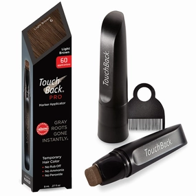 TouchBack PRO Light Brown Gray Root Touch Up Marker Applicator - Real Hair Color
