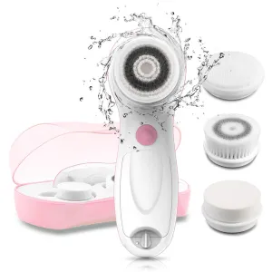 TOUCHBeauty Facial Cleansing & Exfoliator Brush Set with Travel Case 3 Professional Cleansing Brush Heads for Oil/Sensitive/Combination Skin |Waterproof, Dual Speed