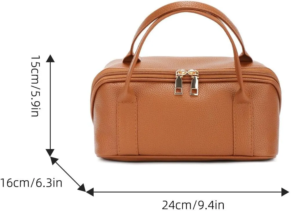 Transparent cosmetic bag, travel cosmetic bag makeup bag organizer makeup travel bag (brown)