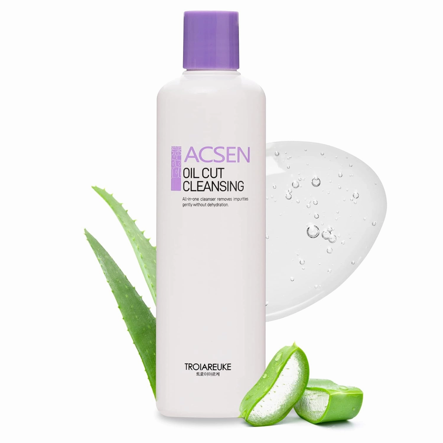 TROIAREUKE ACSEN Oil Cut Cleansing (10.14 Fl. Oz.), Oil-free, Hypersensitivity, Acne-prone and sensitive skin, Damaged skin, Oily skin, Cleansing gel, Sebum balancing, Make-up remover, Facial cleanser