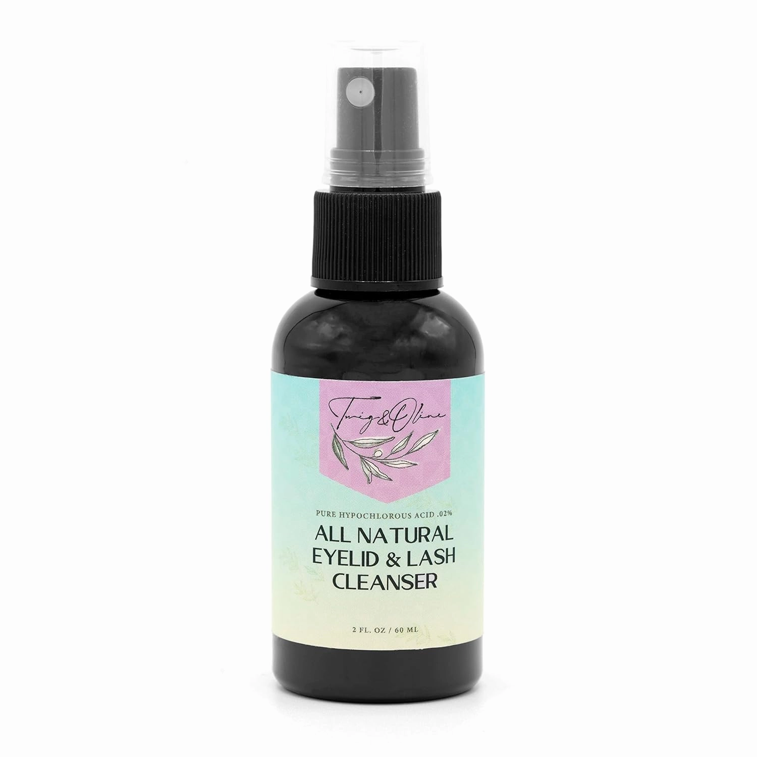 Twig & Olive Hypochlorous Acid .02% All Natural Eyelid & Fast Acting Non-Irritating Lash Cleansing Foam Removes Make Up, Dirt, and Oil Vegan Free