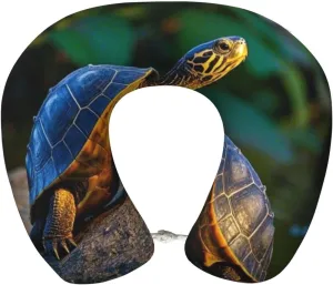 Twilight Turtles Print Travel Sleep Neck Pillow, U Shaped Head Neck Support Pillow for Travel, Office, Car (Washable)
