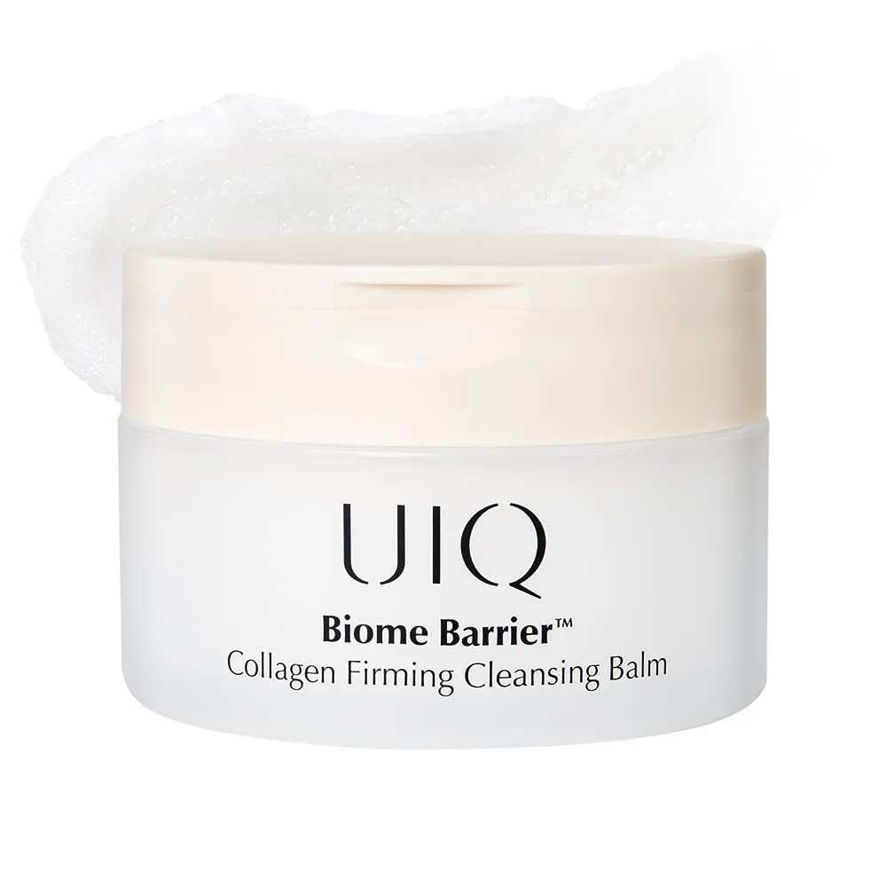 UIQ Biome Barrier Firming Collagen Cleansing Balm | Hygenic One-Step Makeup Remover | Non-Greasy Sorbet Texture | Gentle, Soothing for All Skin Types | No.1 Oliveyoung Cleanser | 3.38 fl. oz.