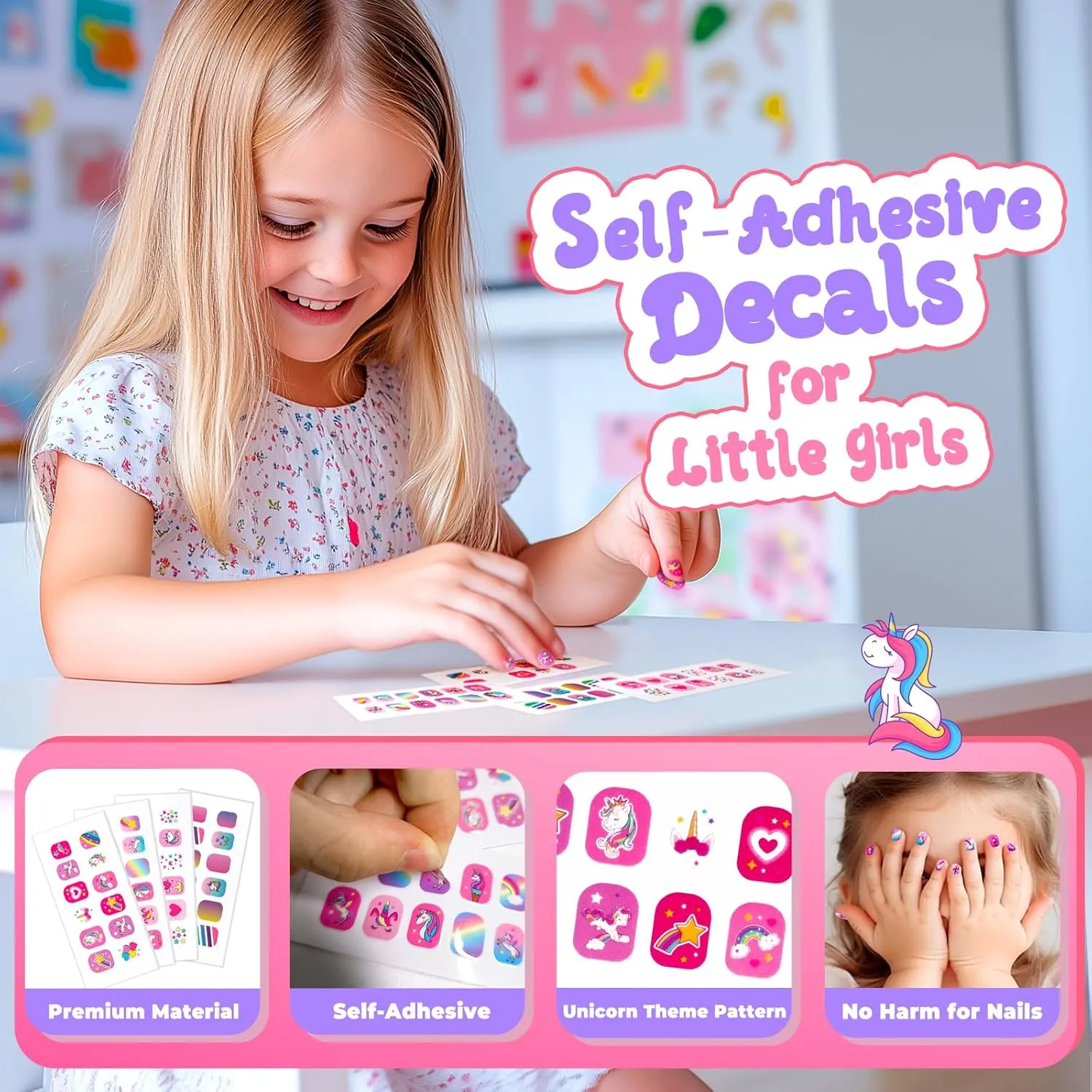 ULOVEME Kids Real Makeup Kit for Little Girls - Real, Non Toxic, Washable Make Up Toy - Umicorn Toys Gift for 3 4 5 6 7 8 9 10 12 Years Old Girls Birthday (Pink Umicorn Handbag)