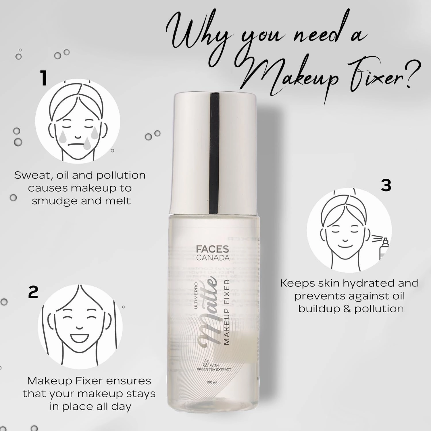 Ultime Pro Makeup Setting Spray, 100 ml, Hyaluronic Acid and Vitamin E Enriched, Long-Lasting Formula, Alcohol-Free (Matte Makeup Fixer, 43 x 43 x 144 Millimeters)