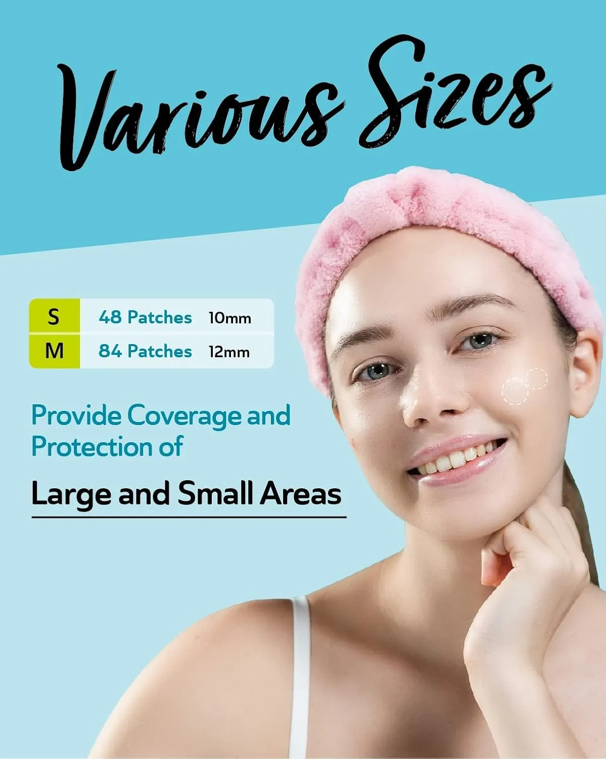 Ultra Invisible Acne Patches Salicylic Acid Acne Patches for Cystic Acne Blemish Patches Hydrocolloid Patches Zit Patches - Day and Night Use - UPGRADED (Acne Specialist-132 Count-2 Sizes)