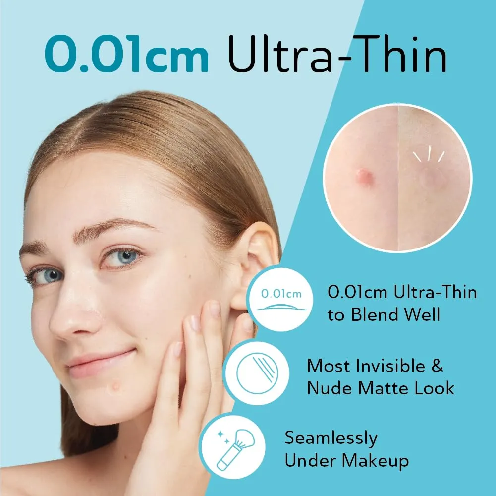 Ultra Invisible Acne Patches Salicylic Acid Acne Patches for Cystic Acne Blemish Patches Hydrocolloid Patches Zit Patches - Day and Night Use UPGRADED (Acne Specialist 96 Count 2 Sizes)